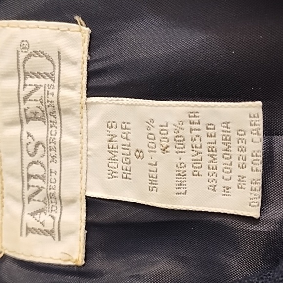 Lands End Navy Shirt Waist Covered Button Placket Wool Fully Lined Dress Pockets - Picture 9 of 16